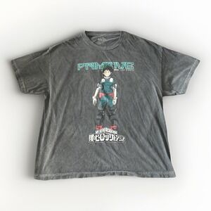 Primitive x My‎ Hero Academia Deku T-Shirt Men's Size XL Gray Anime Graphic Tee